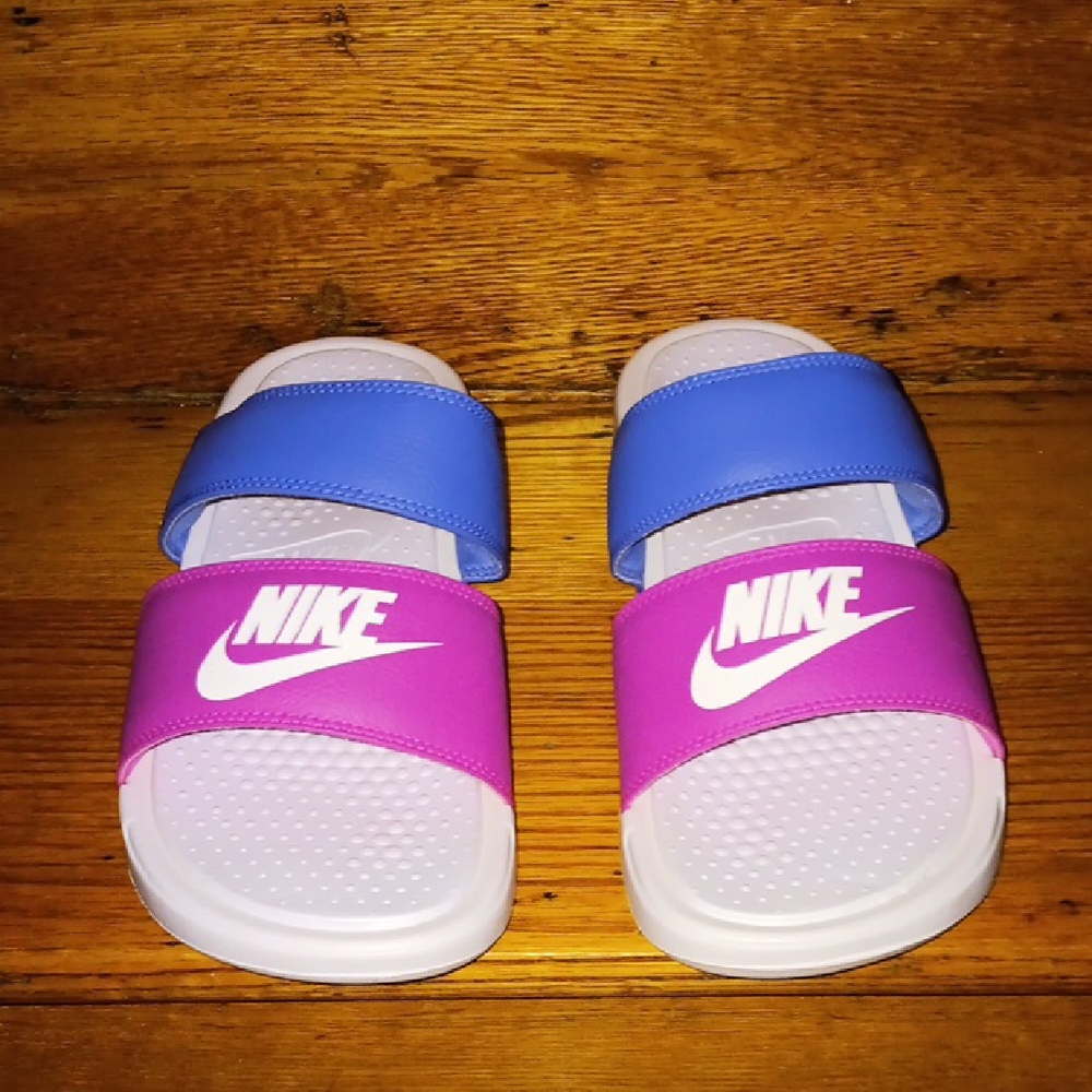 Nike Womens Sandals - Pink and Blue